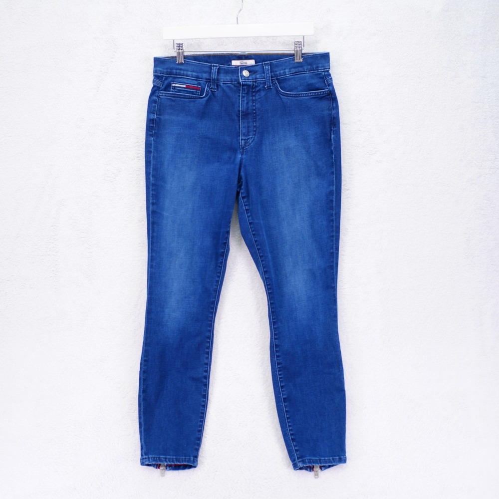 Tommy Hilfiger Denim High Rise Curvy Skinny Jeans -10- 32 / 28 Zip Up Ankle‎